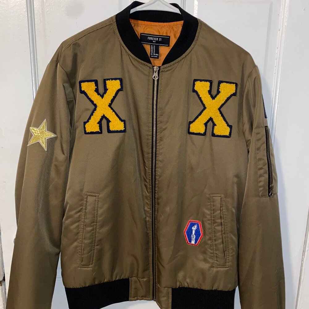 XX Bomber Jacket With Patches Men Size M